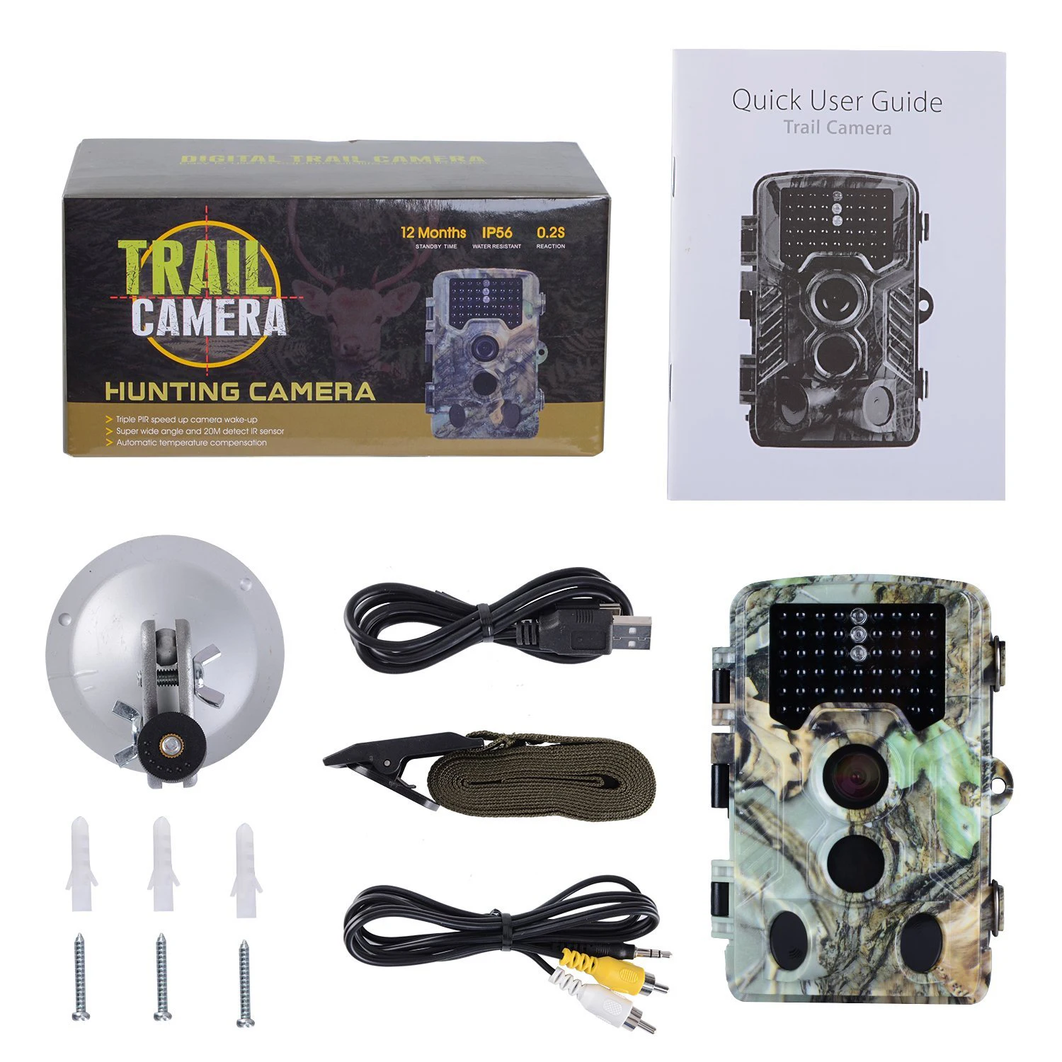 Trail camera 16MP 1080P Водонепроницаемая камера для разведения дикой природы охотничья камера с 120 ° широкоугольным определением ночного видения