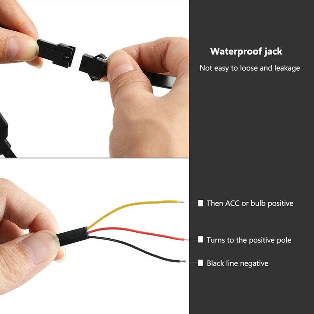 

12V Car Daytime Running Lights Ballasts Luminous Turn Signal 8LED Lamps Parts