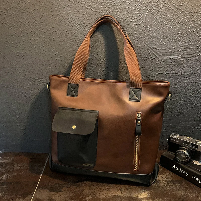 

Tide Korean portable new tote bag bag 2019 retro fashion shoulder bag Messenger bag for men and women Joker