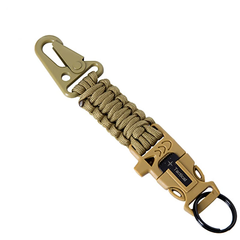 

Eagle Mouth Buckle Mountaineering Key Chain Flintstones Keychain Outdoor Umbrella Rope Weaving key Ring Green