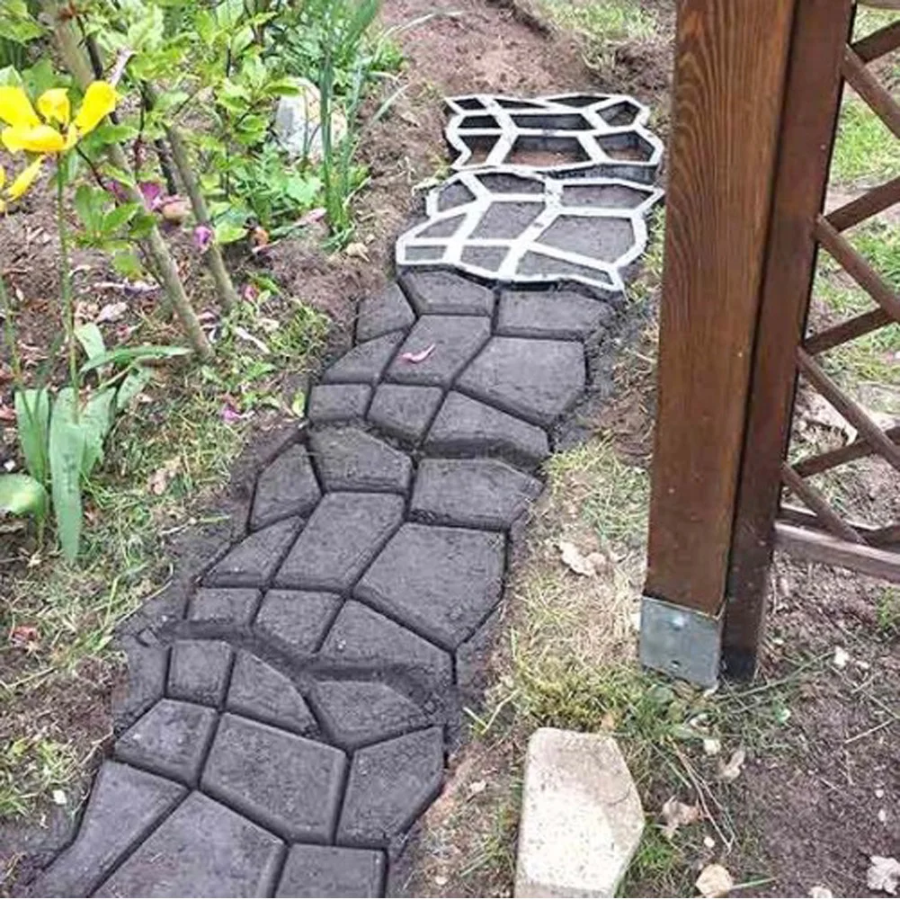 Новая многоразовая форма для изготовления садовых дорожек, бетонный цементный камень, дизайн асфальтоукладчика, дорожная форма для бетона, 35X35X3,6 см Oc15