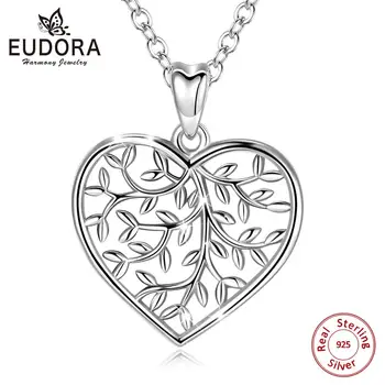 

EUDORA 925 Sterling Silver Good Luck Tree Of Life Olive leaf Pendant Necklace For Men Women Sterling-Silver Fine Jewelry CYD383