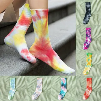 

2020 High-Quality Cotton Skate Socks Men Women Sock Knee-High Funny Cycling Running Hiking Tie Dye Sox