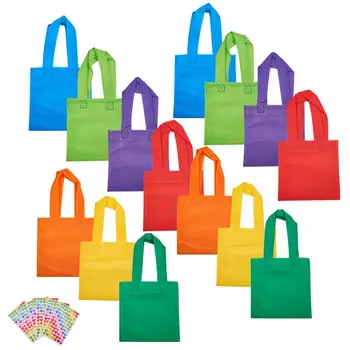 

14 pcs Non-Woven Treat Bags with 6 Sheets Stickers Grocery Bags Shopping Bag