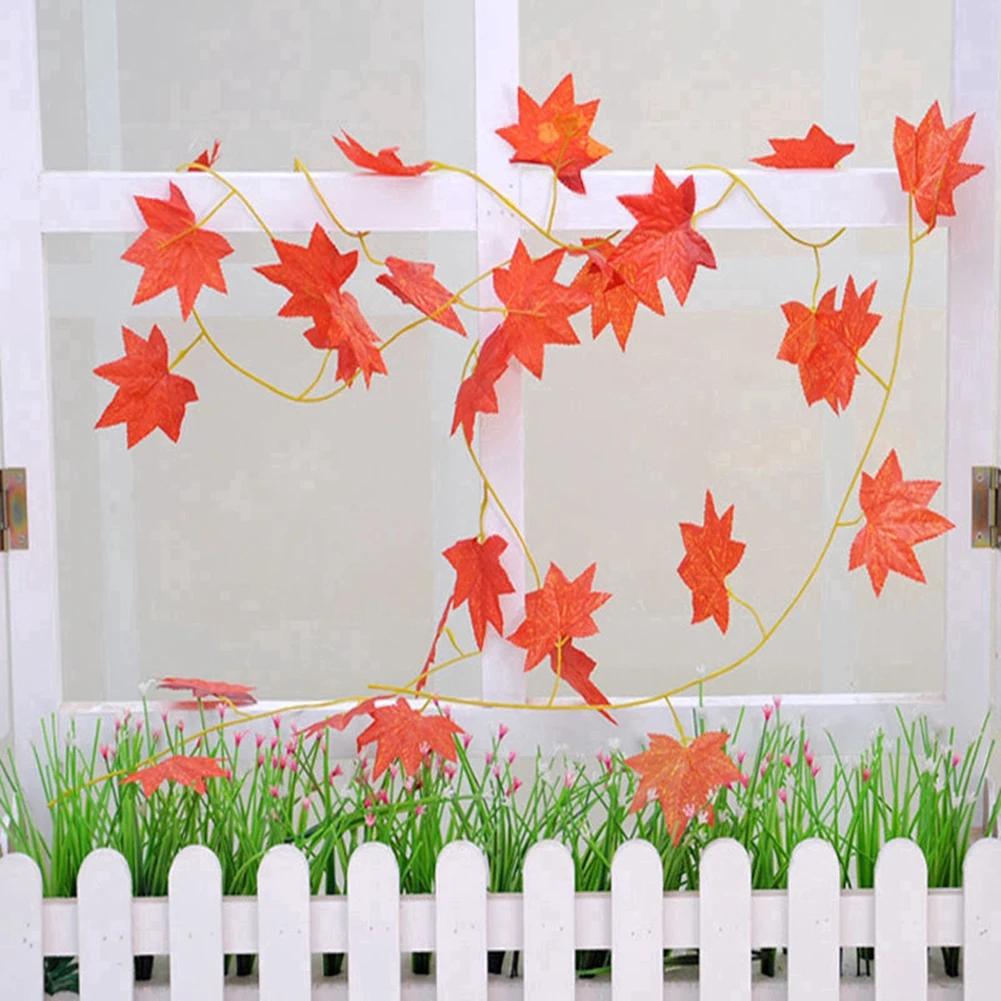 5Pcs Artificial Maple Grape Leaf Vine Plant DIY Party Home Wedding Garden Wall Decor