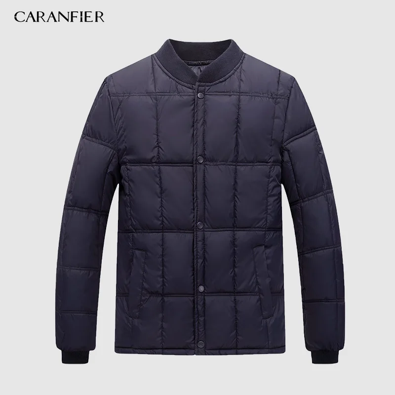 CARANFIER, 3 шт., парки, хлопковая подкладка, куртка, пальто, зимние парки, мужские повседневные парки, мужские пальто, верхняя одежда, мужская новая брендовая одежда, M-3XL - Цвет: 1Pcs Black