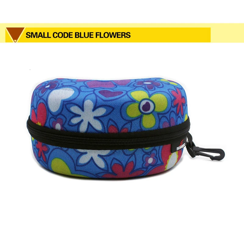 Blue Flower S Портативная защитная коробка для лыжных очков, коробка для путешествий на открытом воздухе, нейлоновая сумка для хранения очков на молнии, водонепроницаемый чехол для лыжных очков - Цвет: Blue Flower S