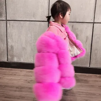 

YOLOAgain girls fox fur coat Family Clothes Parent-child outfit