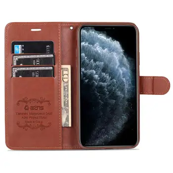 

Chengchi Leather Case for iPhone 11 Pro XS XR XS Max Luxury Business Flip Cover Wallet Case Card Slots Shockproof Flip Shell