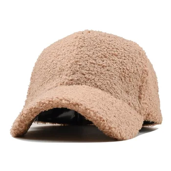 

Men Women's New Autumn Winter Light-Plate Single-color Teddy Velvet Baseball Cap Fashionable Outdoor Duck Tongue Hat Thermal Hat