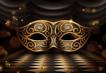 

Mysterious gold mask background backdrop Fotografia vinyl Masquerad photography backdrop for photo studio props photocall lv-854