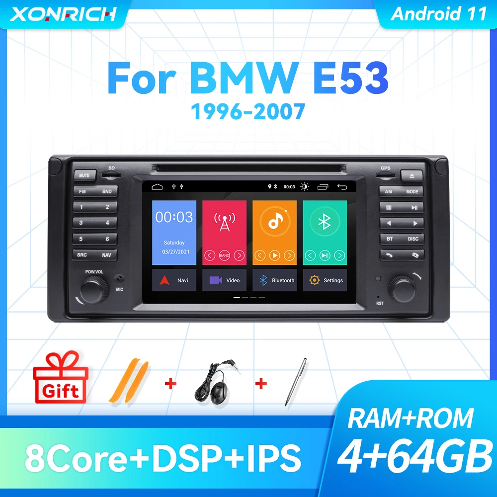 4 ГБ ОЗУ Qcta Core 1 Din Android 11 автомобильное радио головное устройство для BMW X5 E53 E39