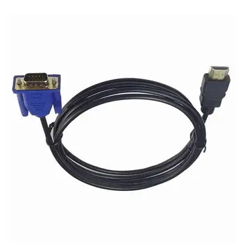 

Double Magnetic Ring HDMI To VGA HD Cable Black Meshless Bare Copper Wire Shock-proof Woven Mesh Wire Twisted Pair