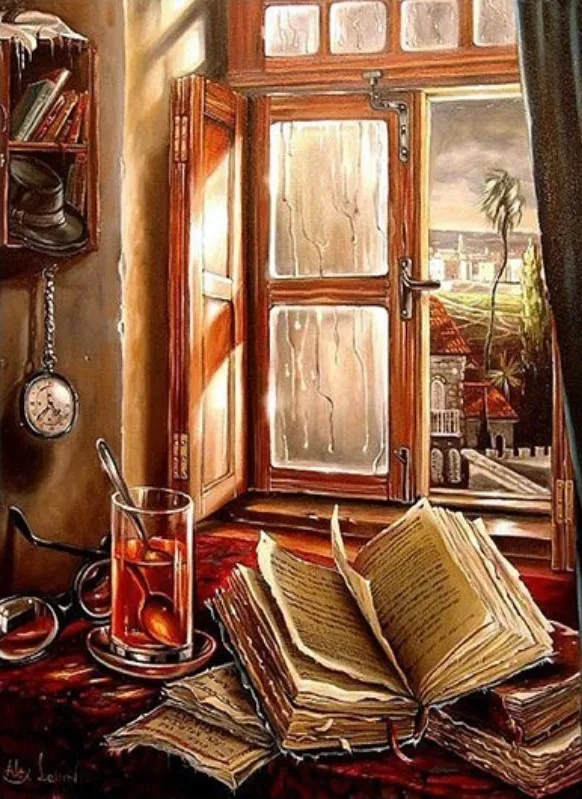 5d винтажная Алмазная художественная живопись окно книга мозаика вышивка картина