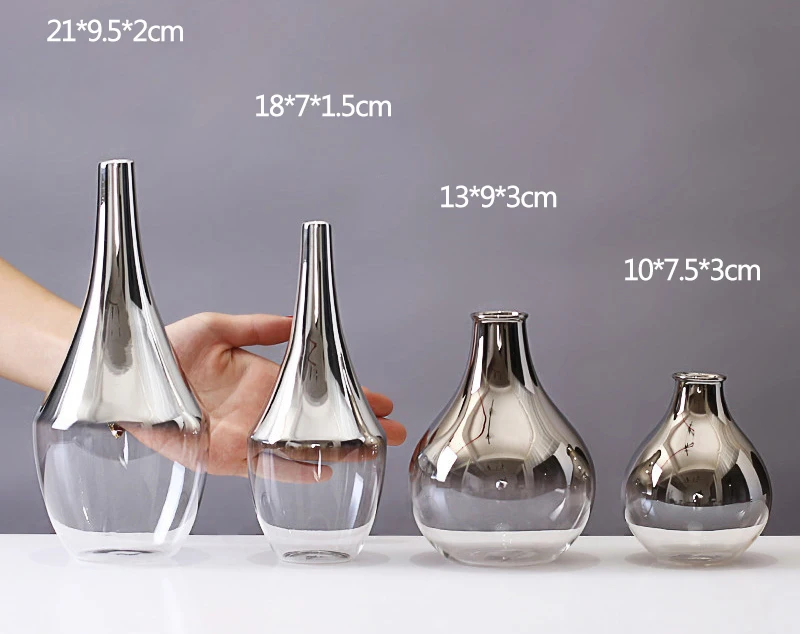 Nordic-Glass-Vase-Creative-Silver-Gradient-Dry-Flower-pot-Desktop-Ornament-Home-Decoration-Plant-Holder-Bútor