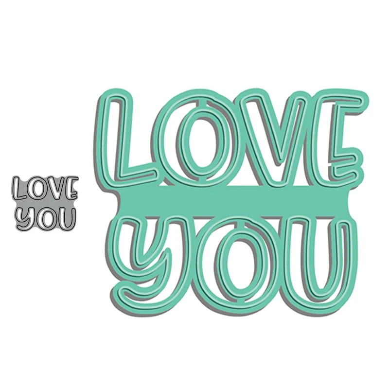 

JC Metal Cutting Dies for Scrapbooking Love You Letters Stencil Craft Paper Knife Mould Blade Punch Card Make Die Cut Decoration
