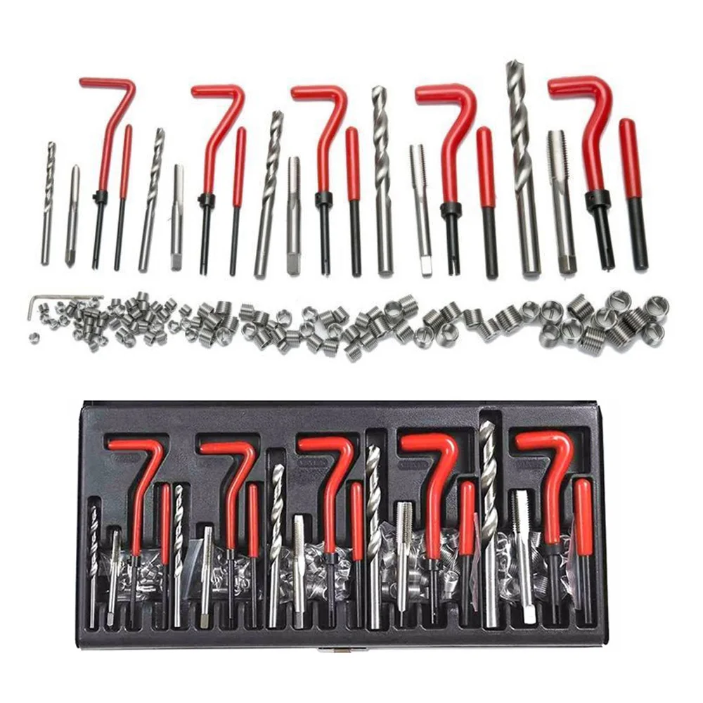 

131pcs HSS Metric Thread Repair Insert Coil Helicoil Kit Mechanical Rapir Tool