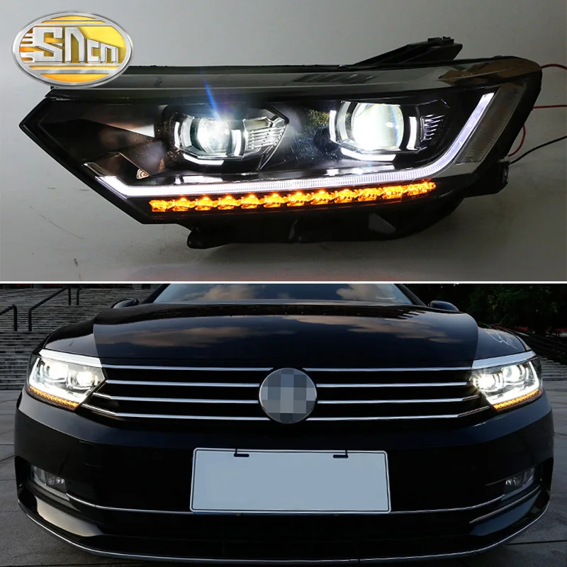 Автомобильный Стайлинг для VW Passat B8 фары passat b8 фара все светодиодный DRL высокий низкий пучок динамический токарная обработка