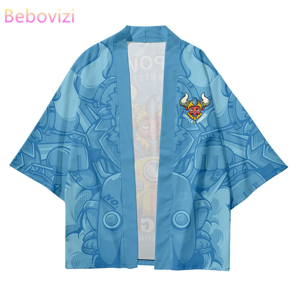 24 Color Plus Size XXS-6XL 5XL 4XL Cartoon Cow Cool Japanese Fashion Kimono Streetwear Cardigan Robe Women Men Haori Top Yukata