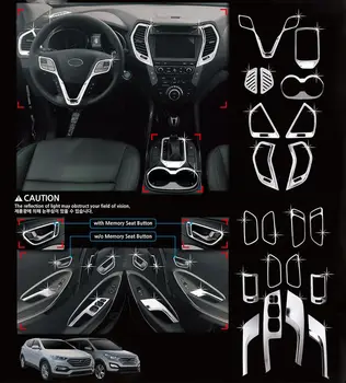 

New Chrome Interior Cover Molding 21Pcs C673 For Hyundai 2013-2016 Santa Fe