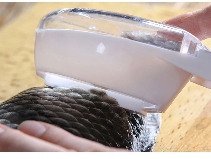 Простой в очистке пластиковый инструмент для очистки рыбы кухонный инструмент с крышкой кухонная утварь Рыбная чешуя ручной скребок висящий