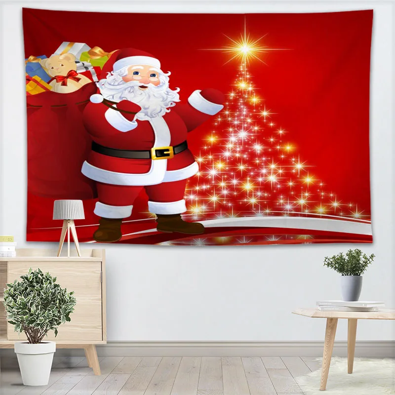 Merry Рождество настенный гобелен простыни домашние декоративные гобелены пляжное полотенце Йога коврик одеяло, скатерть гобелен - Цвет: 19