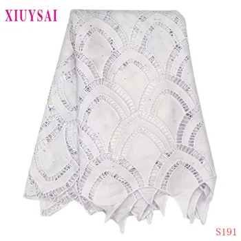 

XIUYSAI nigerian lace fabrics white lace fabric cord lace for african party high quality african cord lace free shipping SL191