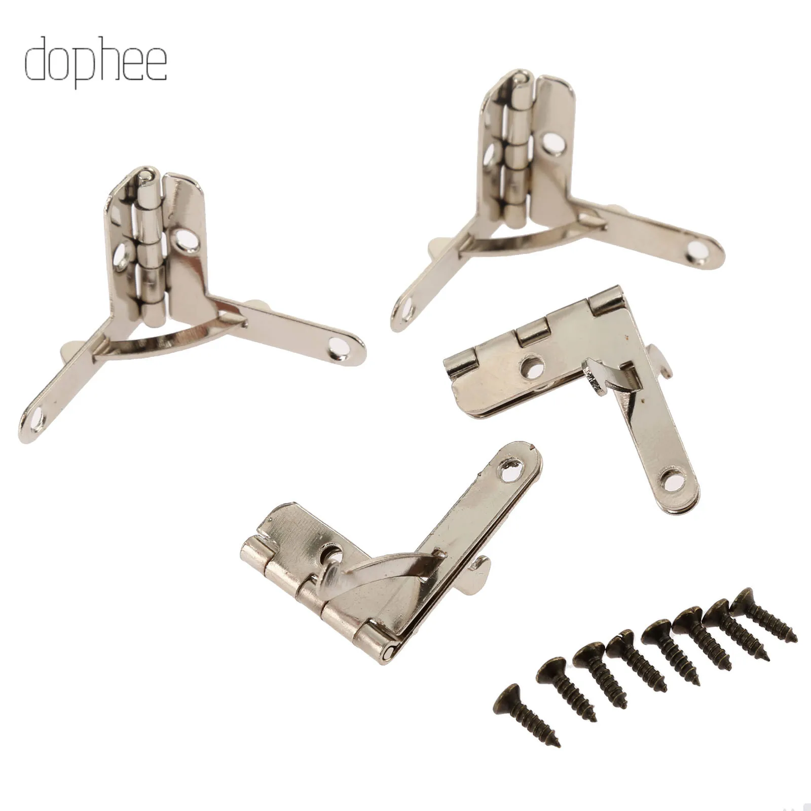 Dophee 2/4/12 угол 90 ° деревянный ящик поддерживает Бронзовый шарнир для небольшие деревянные украшения вина чехол коробка для часов деревянной крышкой - Цвет: H 4pcs 22mm by 28mm