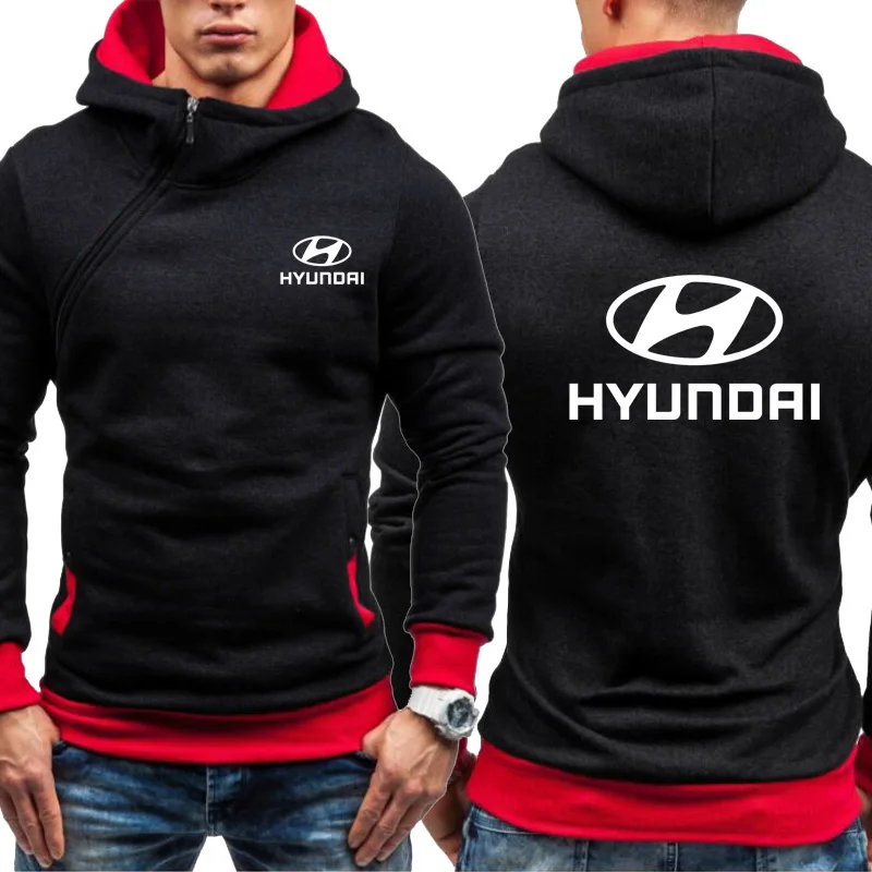 Мужские толстовки автомобиль Hyundai Логотип Печать Повседневная Хип-Хоп Толстовка Harajuku Флисовая теплая толстовка с капюшоном мужская куртка на молнии - Цвет: 802