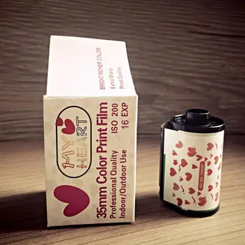

1 Roll 18 Exposure 35mm Color Print Film Dedicated For Waterproof 135 Format Assembly Retro Camera Beautiful Heart Roll Film