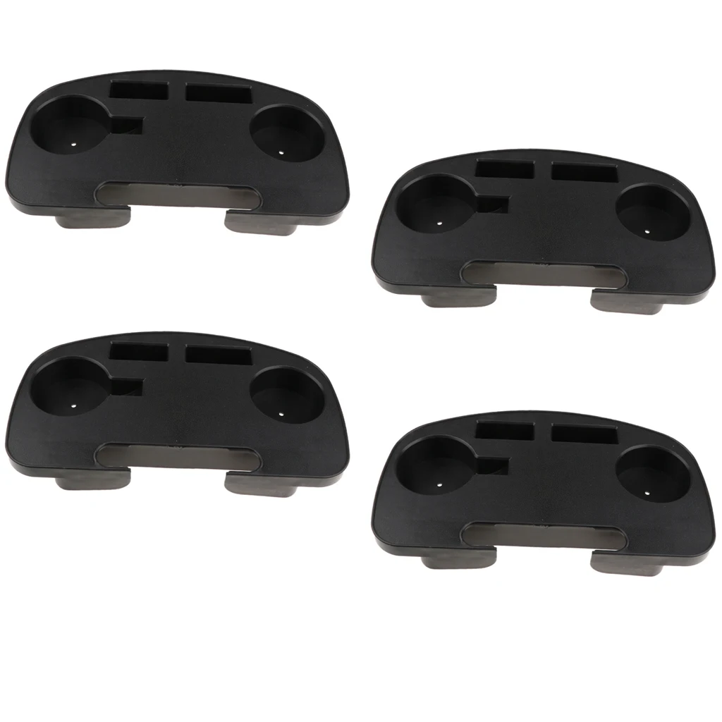 

4 Pieces Universal Cup Holder, Clip-on Folding Reclining Chair Tray for Snacks, Drinking Bottles, and Phones