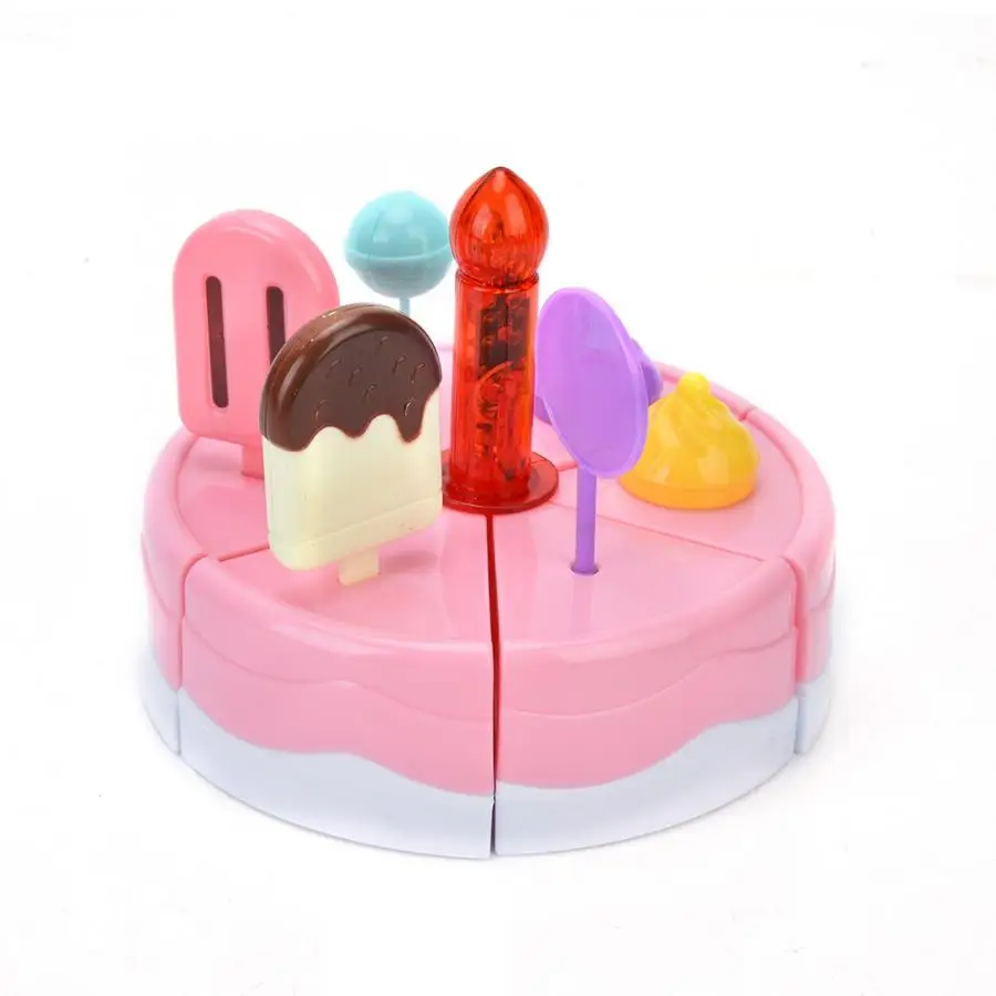 DIY Ice Cream Trolley Pretend Kitchen Play Toy with Light Music for Kids Learning Skills Interest Development Sets Gift