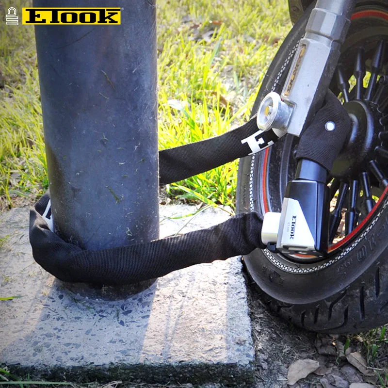 ETOOK-candado antirrobo para cadena de bicicleta, accesorio de seguridad con llaves, alargado