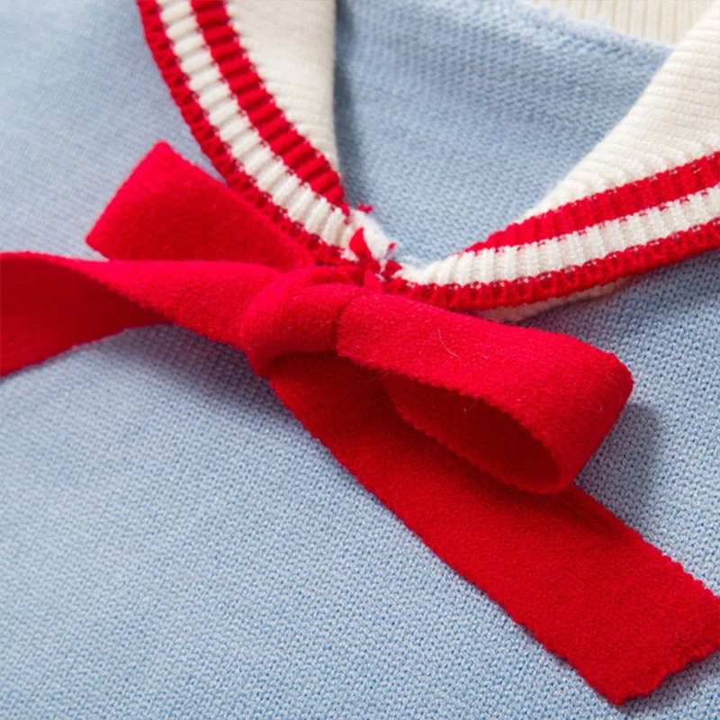 2 шт. детское трикотажное платье с длинным рукавом и галстуком бабочкой|Платья| |