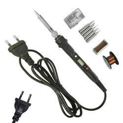 Kit de fer à souder à affichage numérique, température réglable 80W, ensemble de chauffage de soudage, outils de réparation électroniques manuels 