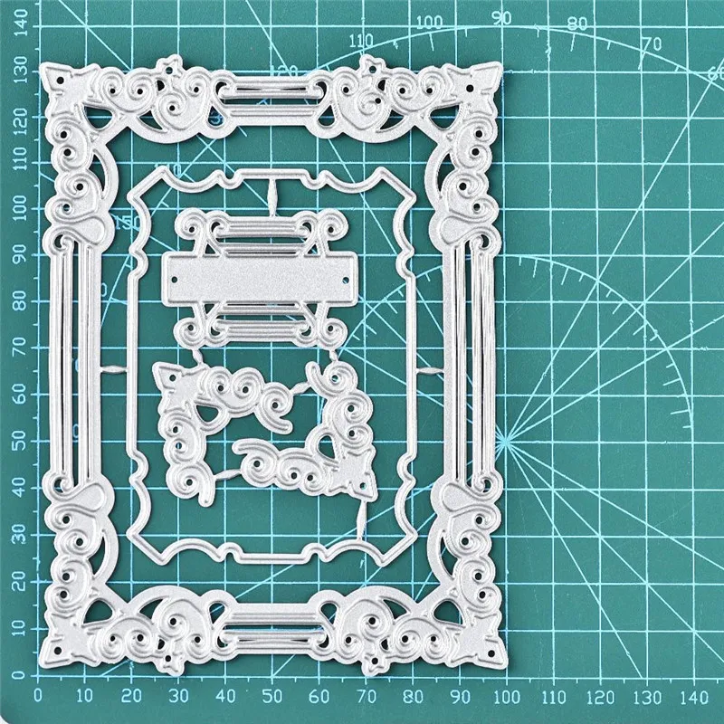 YaMinSanNiO вложенные прямоугольные металлические режущие штампы рамка набор штампов для скрапбукинга альбом открыток тиснение трафарет Декор Diecut