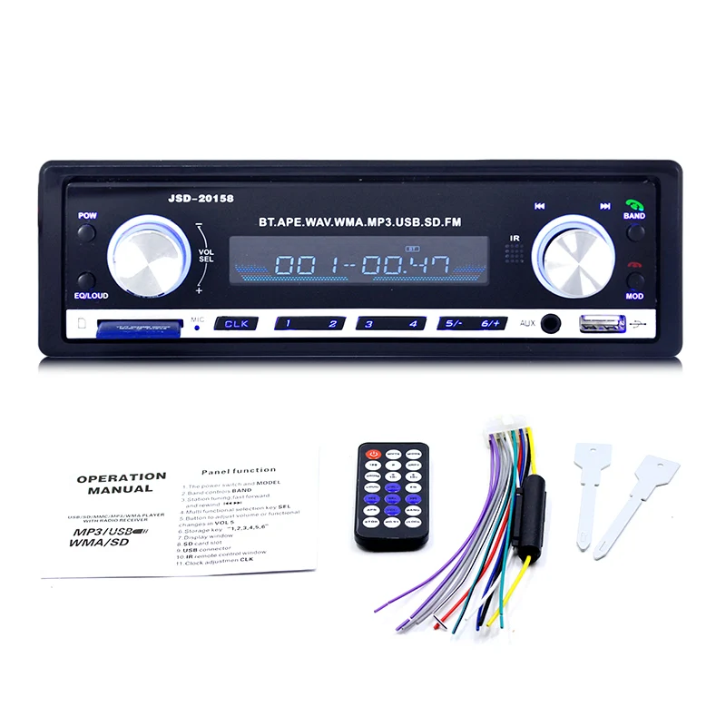 TOSPRA JSD-20158 авто стерео 1 Din автомагнитола 12 в bluetooth V2.0 FM Aux вход приемник автомобильный аудио SD USB MP3 MMC WMA TOSPRA JSD-20158 авто стерео 1 Din автомагнитола 12 в bluetooth V2.0 FM Aux вход приемник автомобильный аудио SD USB MP3 MMC WMA