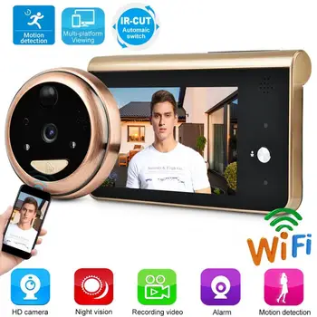 

video peephole 4.3inch WIFI Wireless Smart Doorbell Camera Electronic Door Viewer Built-in Battery