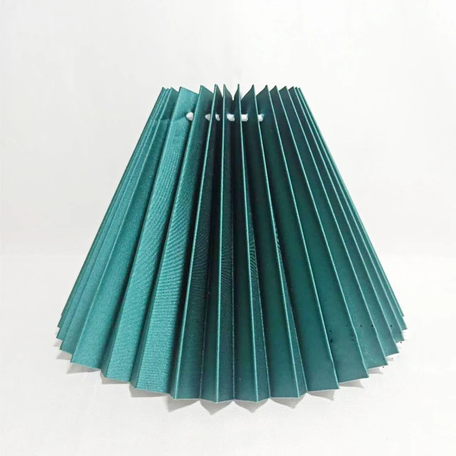 New Pleats Lampshade for Table Lamp Standing Floor Lamps Korean Style Pleated Lampshade Cute Desk Lamp Shade Bedroom Lamps E27 Dark green