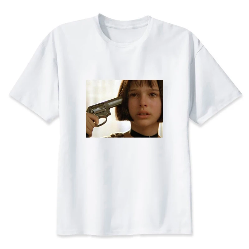 

Hipster Movie Leon The Professional T Shirt Male Leon Teach Matilda Shoot Top Tees Hip Hop Cool O Neck T-shirt Male Tee