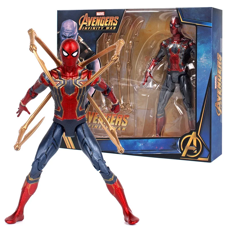 Goedkoop Hot Toys Marvel Avengers Infinity War Iron Spider Spiderman Action Figure PVC Spider Man Figuur Collectible Model Toy 17cm