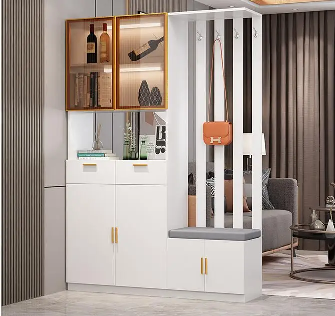 Light luxury porch cabinet wine cabinet shoe household door clothes and hats storage integrated door hall cabine