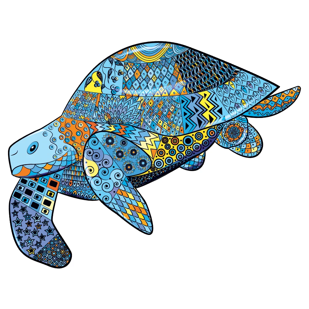 Turtle Jigsaw Toy 3D Wooden Puzzles DIY Unique Handicraft Popular Animal Shape Birthday Child Toys For Adults Puzzle Wooden Box new wooden animal puzzle for adults kids mysterious animals puzzle child toys gifts games 3d wooden puzzles jigsaws for boys