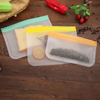 

Reusable Silicone Food Storage Bags Leakproof PEVA Fruit Food Freezer Bag Fruit Meat Milk Organizer Ziplock Kitchen Supplies