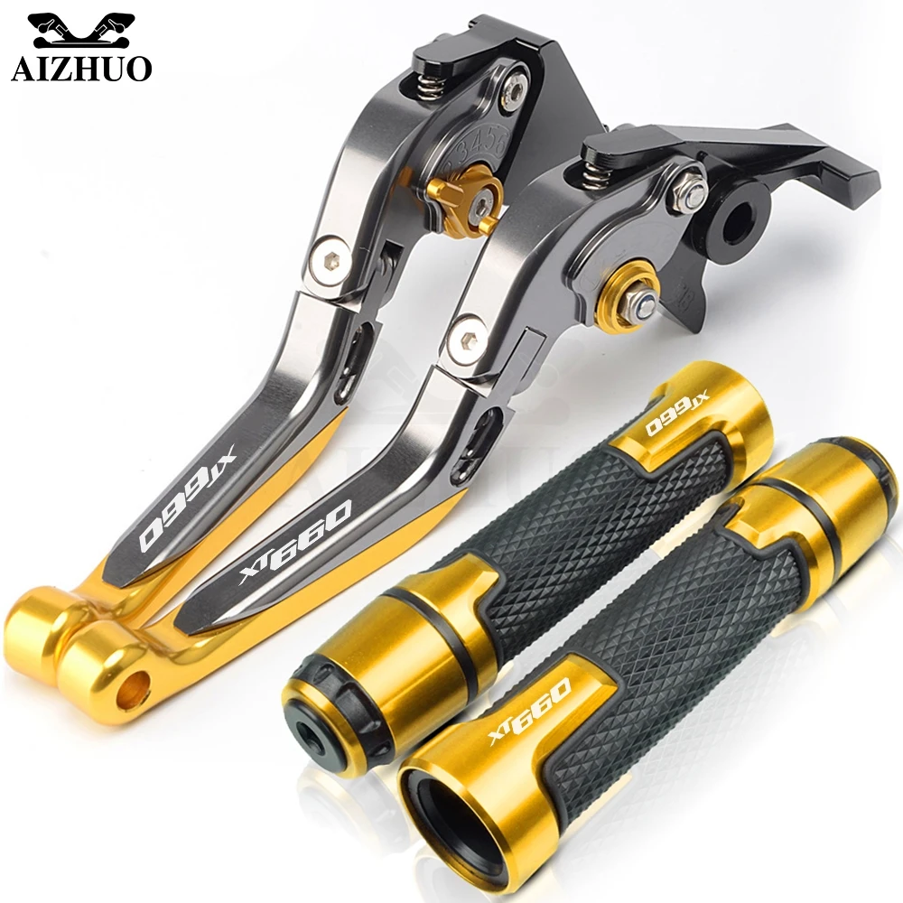 Motorcycle Grips Handle Grips Brake Clutch Levers For YAMAHA XT660 XT 660 XT660X XT660/X/R/Z 2004- 2013 2012 - Color: Set2