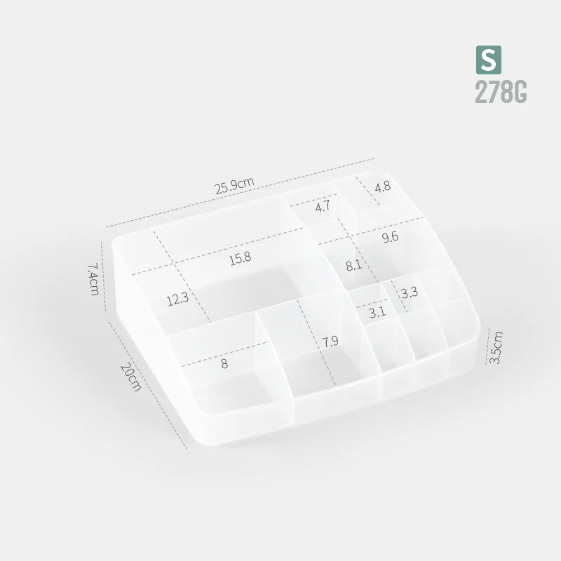 12 grid Transparent BNBS коробка для хранения косметики органайзер для косметики Fewelry контейнер пластиковый органайзер коробки для настольного хранения предметов держатель макияж - Цвет: 12 grid Transparent