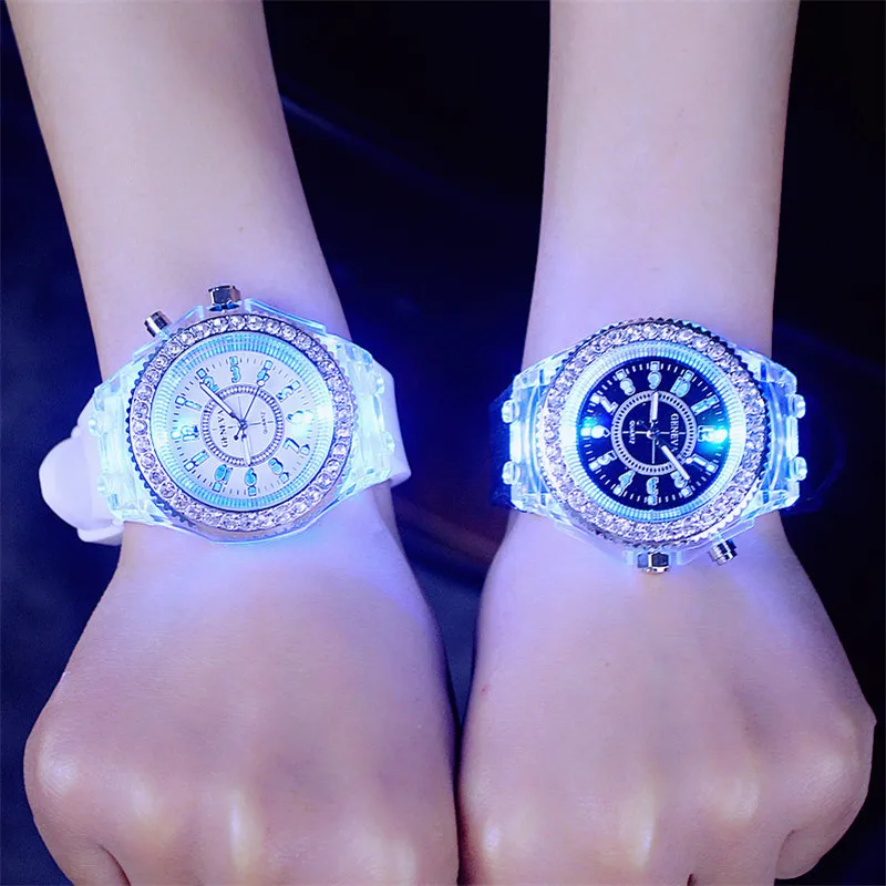 

Fashionable LED luminous watch personality trend boy and girl wrist watches