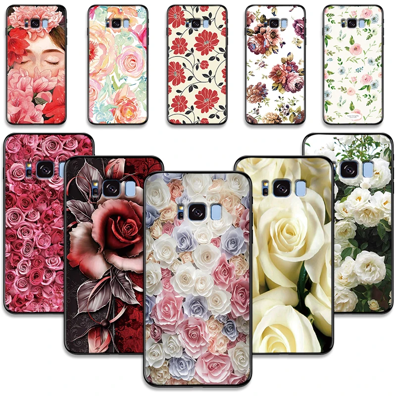 flower Case For Samsung Galaxy A7 2018 Phone Cover Silicone A8 A9 A750 A750F 6.0 Inch | Мобильные телефоны и аксессуары