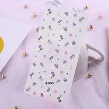 Дизайн ногтей бронзовые наклейки для ногтей 3D стикеры со стразами наклейки для ногтей жемчужные цветочные Наклейки Маникюр готовое изделие F