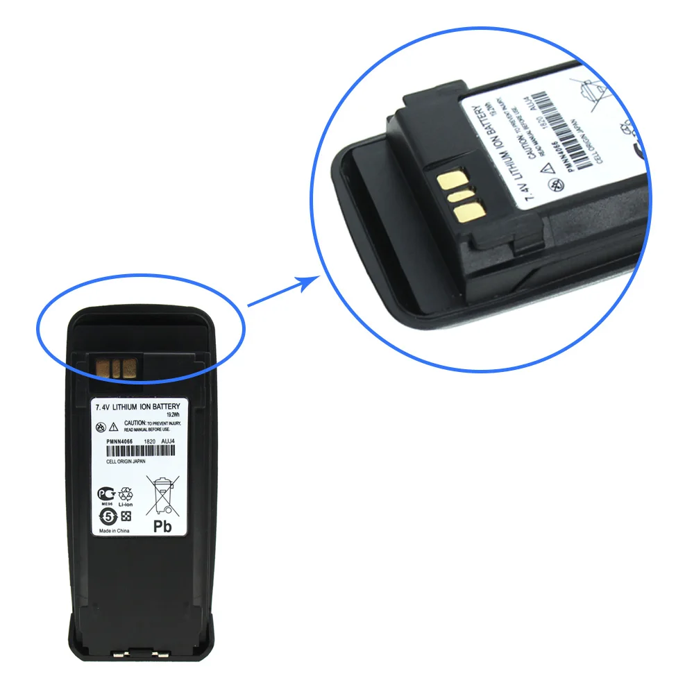 Replacement for Motorola MotoTRBO DP3400 Battery for Motorola PMNN4065 PMNN4066 PMNN4066A Two Way Radio Battery 5